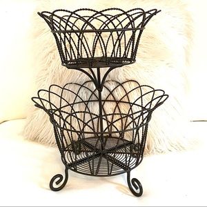 Two Tier Metal Fruit Basket